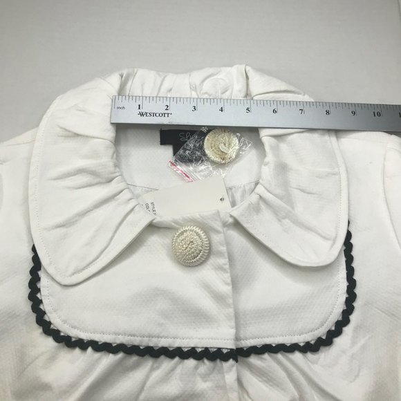 Luii Women's Jacket Small White Black Floral Accents New With Tags - Picture 10 of 16